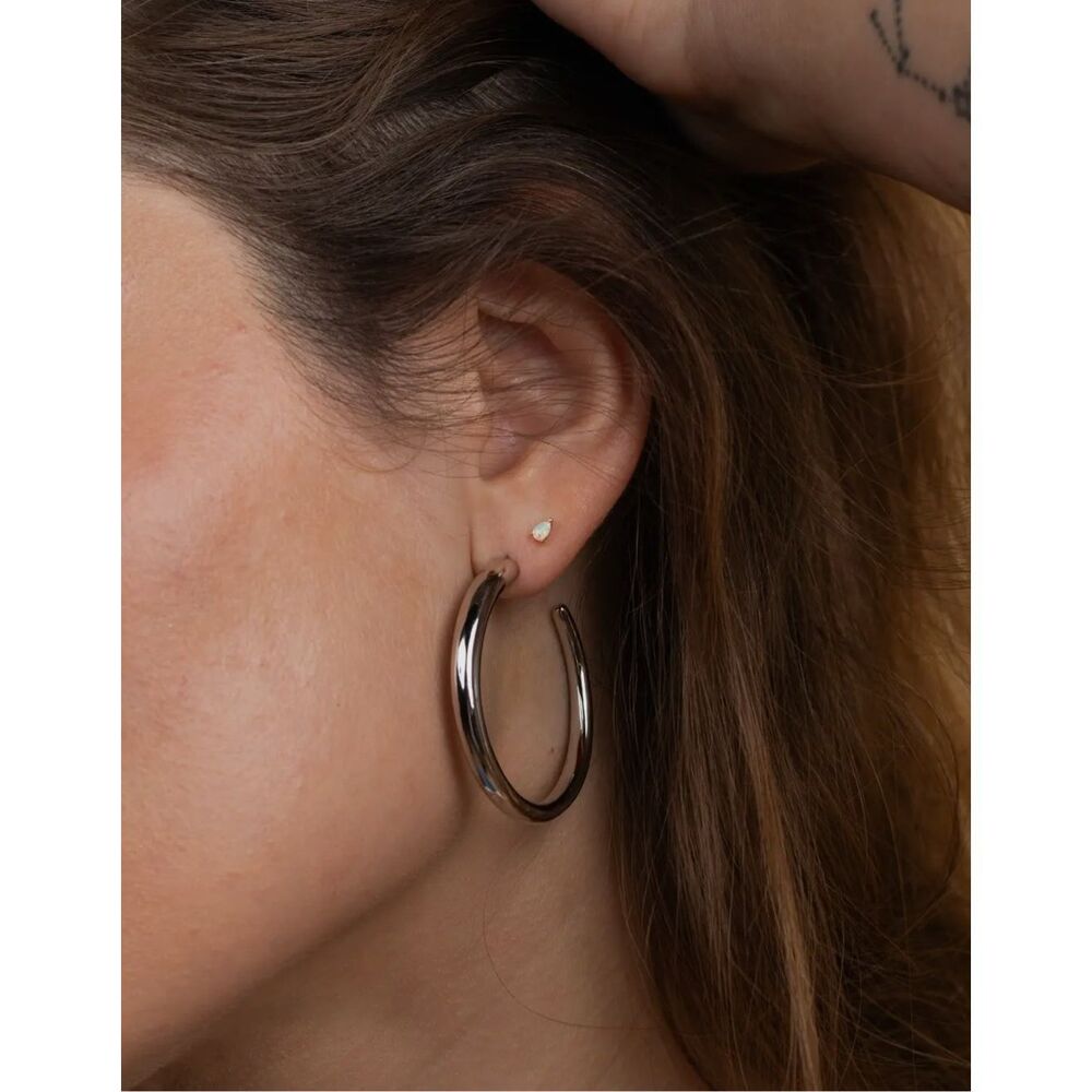 JAXKELLY Everyday Silver Hoop‎ Earrings - Large